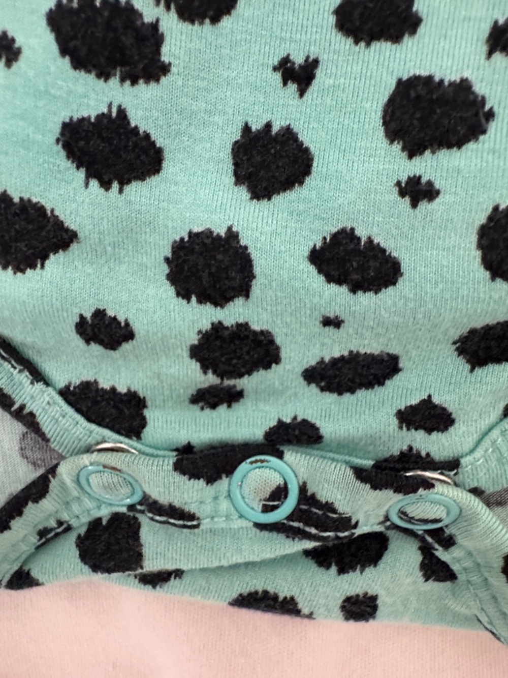 Posh Peanut Mint Green and Black Spot Infant Romper - Picture 4 of 5